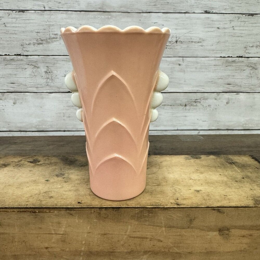 Vintage Anchor Hocking Glass Oyster & Pearl Pink Vase